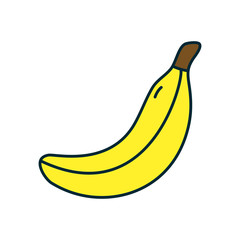 banana fruit icon, line and fill style