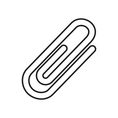 Stationary concept, paper clip icon, line and fill style