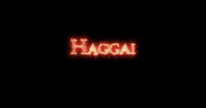 Haggai written with fire. Loop