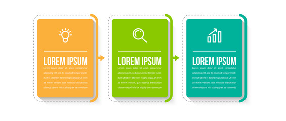 Minimal infographic template design with numbers 3 options or steps.