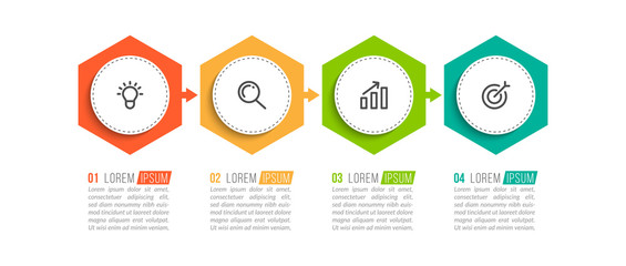 Minimal infographic template design with numbers 4 options or steps.