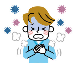 ウイルス　呼吸困難　男性