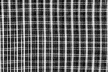 Grunge texture of the fabric in a small cell. Abstract monochrome background of natural cotton fabric.