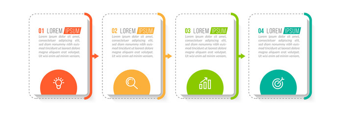 Minimal infographic template design with numbers 4 options or steps.