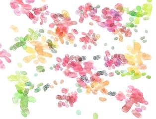 Bright summer fruit background. Watercolor floral fabric pattern. Colorful watercolor abstract background