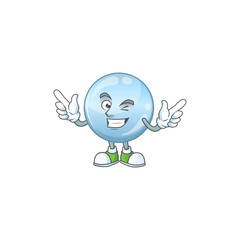 Cartoon character design concept of collagen droplets cartoon design style with wink eye