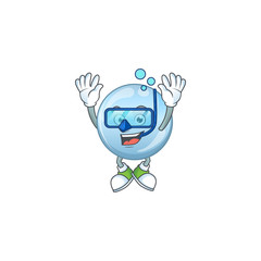 Mascot design concept of collagen droplets wearing Diving glasses