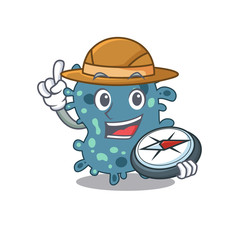mascot design concept of rickettsia explorer with a compass