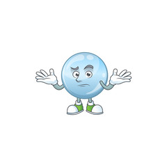 An image of collagen droplets in grinning mascot cartoon style