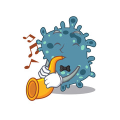 Talented musician of rickettsia cartoon design playing a trumpet