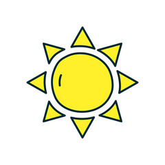 sun icon, line and fill style