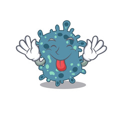 An amusing face rickettsia cartoon design with tongue out
