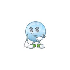 Collagen droplets with waiting gesture cartoon mascot design concept