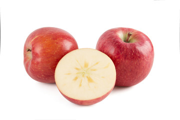Fresh XinJiang Aksu apple isolated on white background.