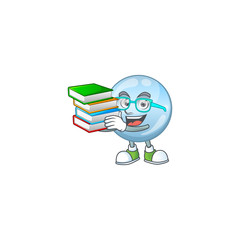 A mascot design of collagen droplets student character with book