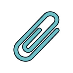 Obraz premium Stationary concept, paper clip icon, line and fill style