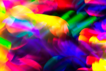 80s abstract background with vibrant rainbow neon bokeh