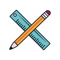 pencil and ruler icon, line and fill style