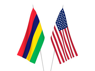 America and Republic of Mauritius flags