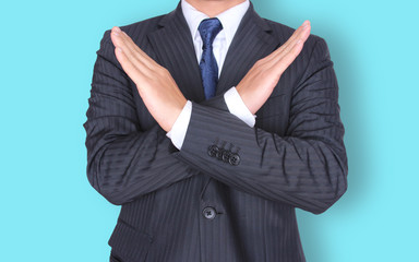 バツNGサインのビジネスマン businessman gesturing No crossing arms