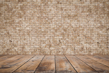 room with brick wall