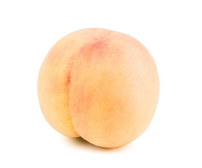 Fresh honey peach isolated on white background.