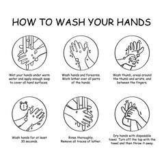 How to wash your hands in doodle styles. 