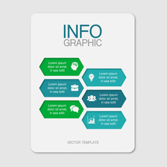 Vector iInfographic template for business, presentations, web design, 6 options.