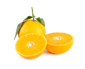 Fresh Japanese Ehime Prefecture orange isolated on white background.