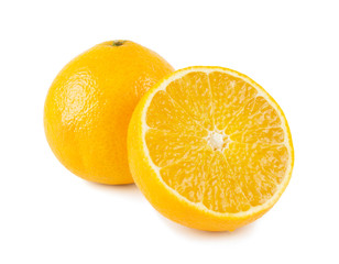Fresh Japanese Ehime Prefecture orange isolated on white background.