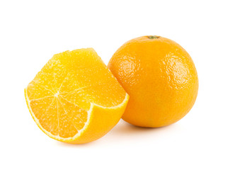 Fresh Japanese Ehime Prefecture orange isolated on white background.