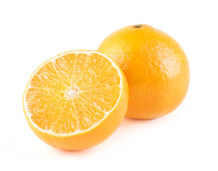 Fresh Japanese Ehime Prefecture orange isolated on white background.