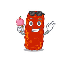 Cartoon design concept of acinetobacter bacteria having an ice cream