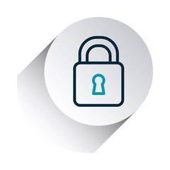 smartphone app buttons concept, security padlock icon, line gradient style