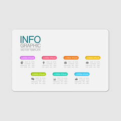 Fototapeta premium Vector iInfographic template for business, presentations, web design, 7 options.