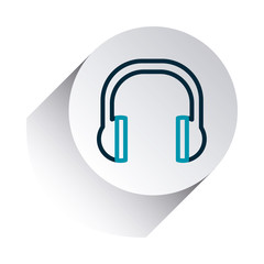 headphones icon, line gradient style