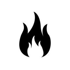 Fire Icon. Flat black pictogram.