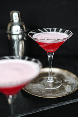 cocktail with cherry
red cocktail on the table
Coctail Clover Club
Alcoholic  drinks
