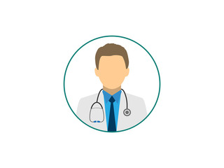 Fototapeta premium Doctor, health, medical icon. Vector illustration, flat design.