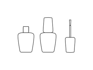 Nail polish, open bottle. Vector illustration, flat design.