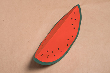 Step 12. DIY watermelon from colored paper. Children's crafts watermelon paper step by step...