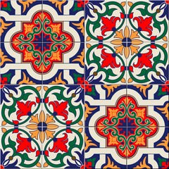 Magnifique motif sans couture blanc marocain coloré, carreaux portugais, Azulejo, ornements. Peut être utilisé pour le papier peint, les motifs de remplissage, l& 39 arrière-plan de la page Web, les textures de surface. Vecteur