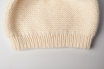 knitted wool hat isolated on white background