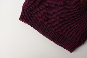 knitted wool hat isolated on white background