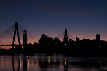 Fototapeta premium city in twilight silhouette