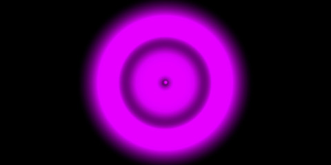 Neon round shining objects in the dark. Purple starlights	