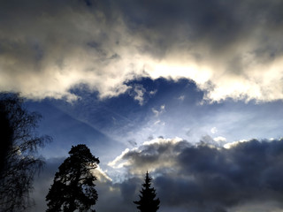 White clouds on the blue sky	