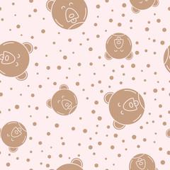 Wrapping paper - Seamless pattern of symbols bear for vector graphic design