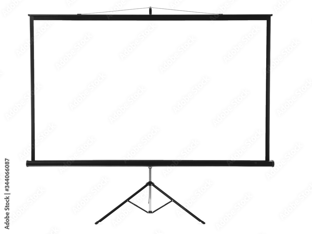 Wall mural modern projector screen on white background