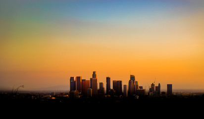 Fototapeta na wymiar Los Angeles Skyline at Sunset